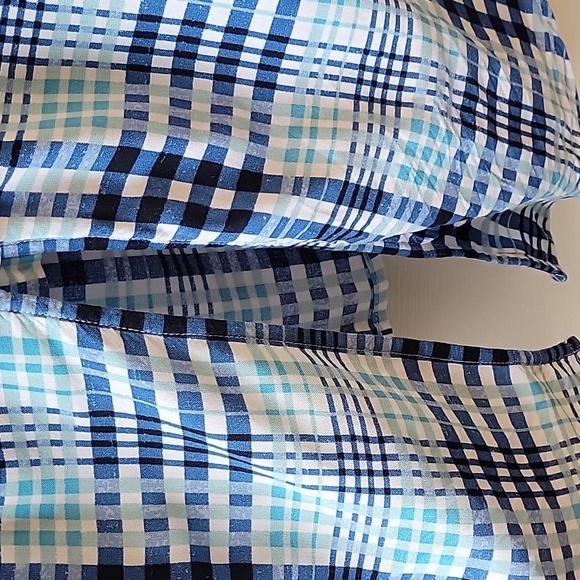 Lane Bryant Blue Plaid Buttoned Blouse - Picture 8 of 16